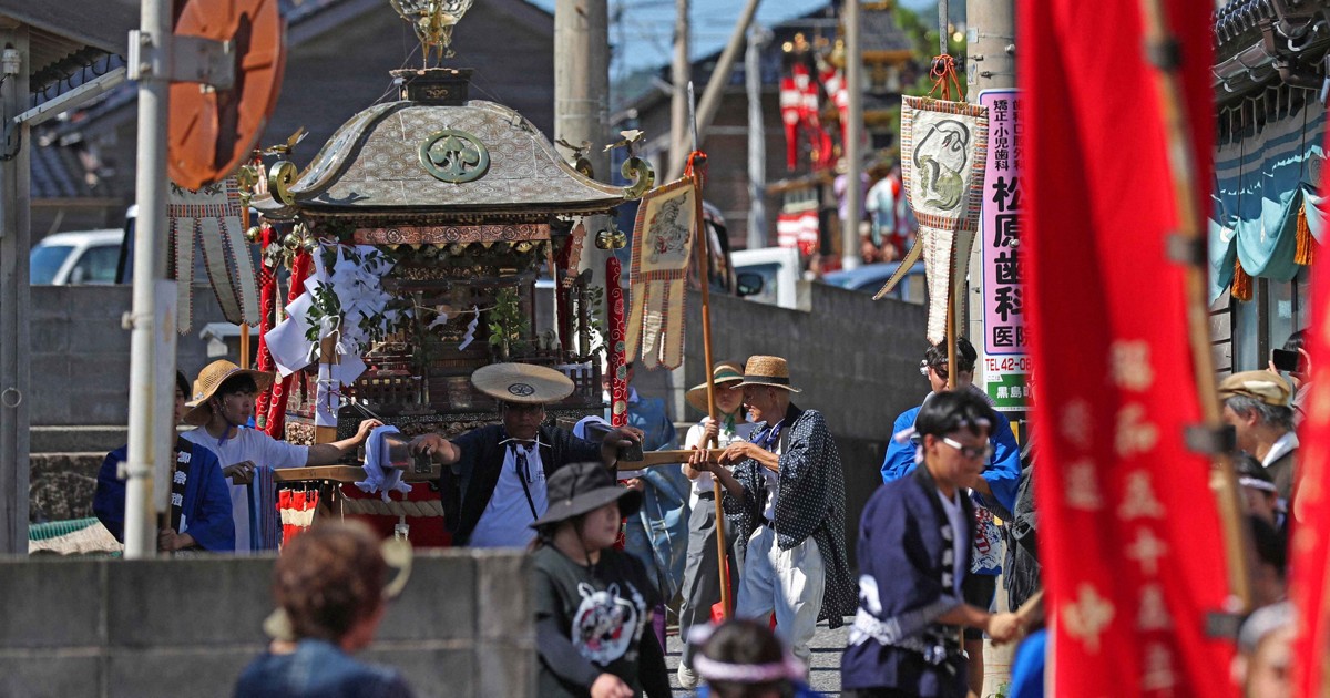 震災での大破乗り越え　石川・輪島の黒島天領祭、2年ぶりに神輿戻る