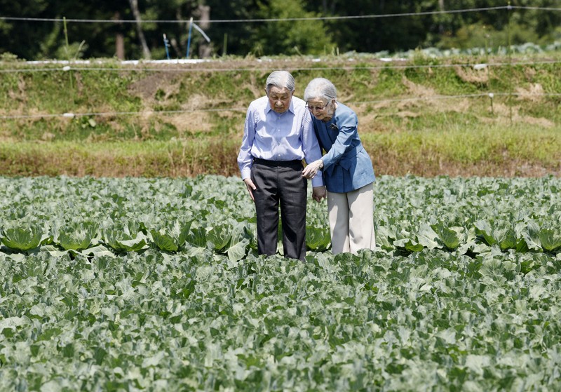 上皇ご夫妻 大日向開拓地の野菜畑を散策 [写真特集1/5] | 毎日新聞