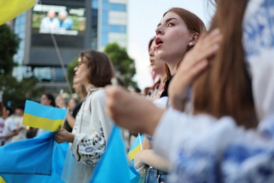 在日ウクライナ人ら、独立記念日に抗議の声 露侵攻から3年半 東京