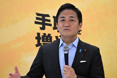 国民民主党両院議員総会で発言する玉木雄一郎代表＝衆院第1議員会館で2025年8月27日午後0時5分、平田明浩撮影