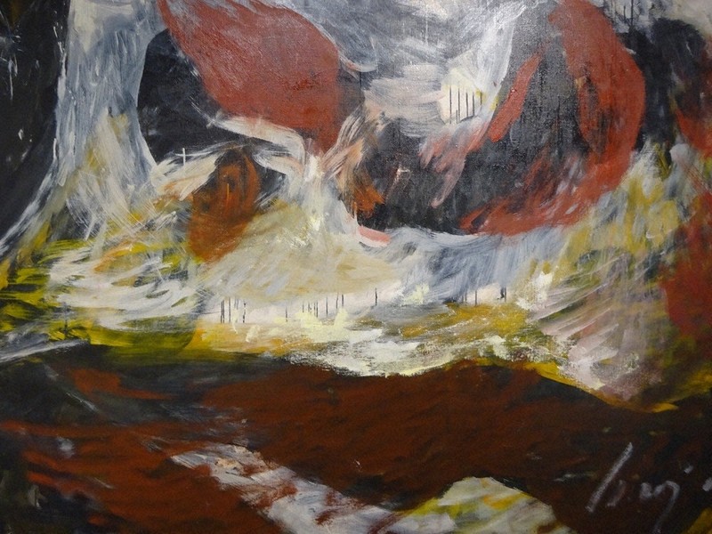 野見山暁治　アクリル・ガッシュ抽象画　黄色い風景　美術館級名作　全集に情報掲載 野見山暁治 アクリル・ガッシュ抽象画 黄色い風景 美術館級名作