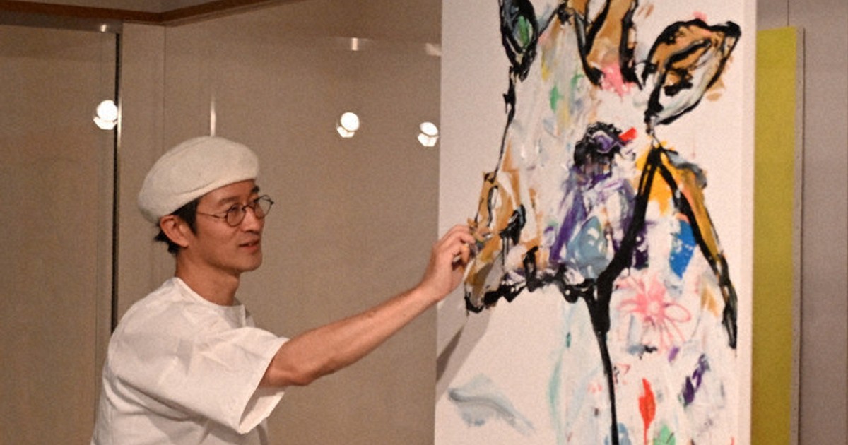 春日出身 北村直登さん絵画展 アクリル絵の具 独自技法 行橋市増田