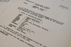 米中央情報局（CIA）が職員のジョージ・ジョアニデス氏に「ハワード・ゲブラー」という偽名と偽名の運転免許証を使用するよう指示した文書＝2025年8月25日、西田進一郎撮影