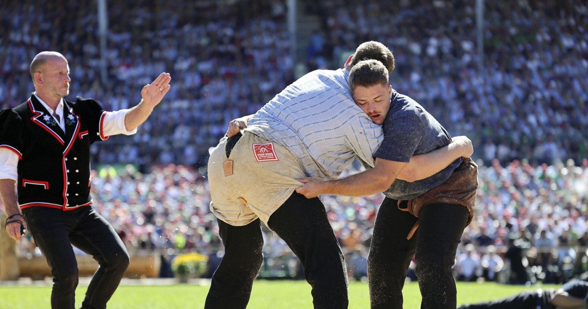 'Swiss sumo' king crowned at triennial folk sport festival