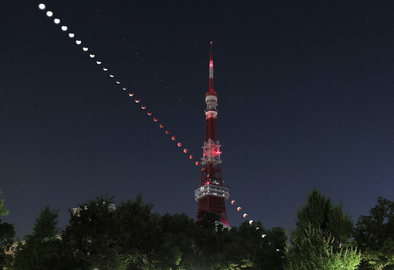 In Photos Total lunar eclipse seen across Japan for 1st