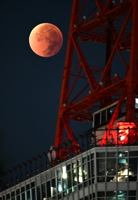 In Photos Total lunar eclipse seen across Japan for 1st