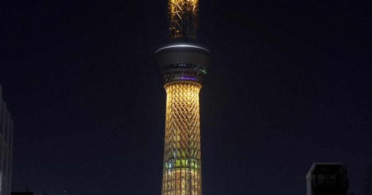 In Photos: Tokyo Skytree lit up in gold for Global Childhood Cancer Awareness Month