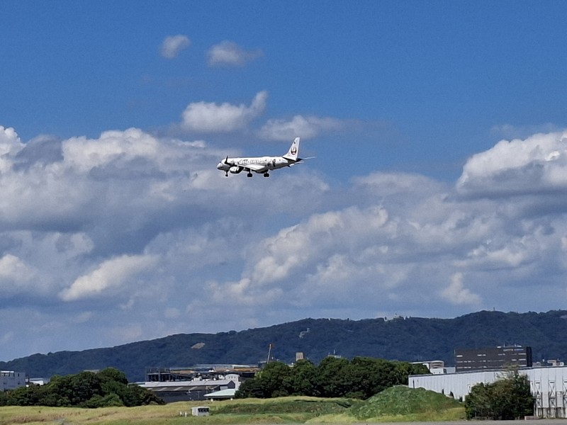 飛行機撮影の聖地」大阪・千里川土手に行ってみた 新名所も開設 [写真