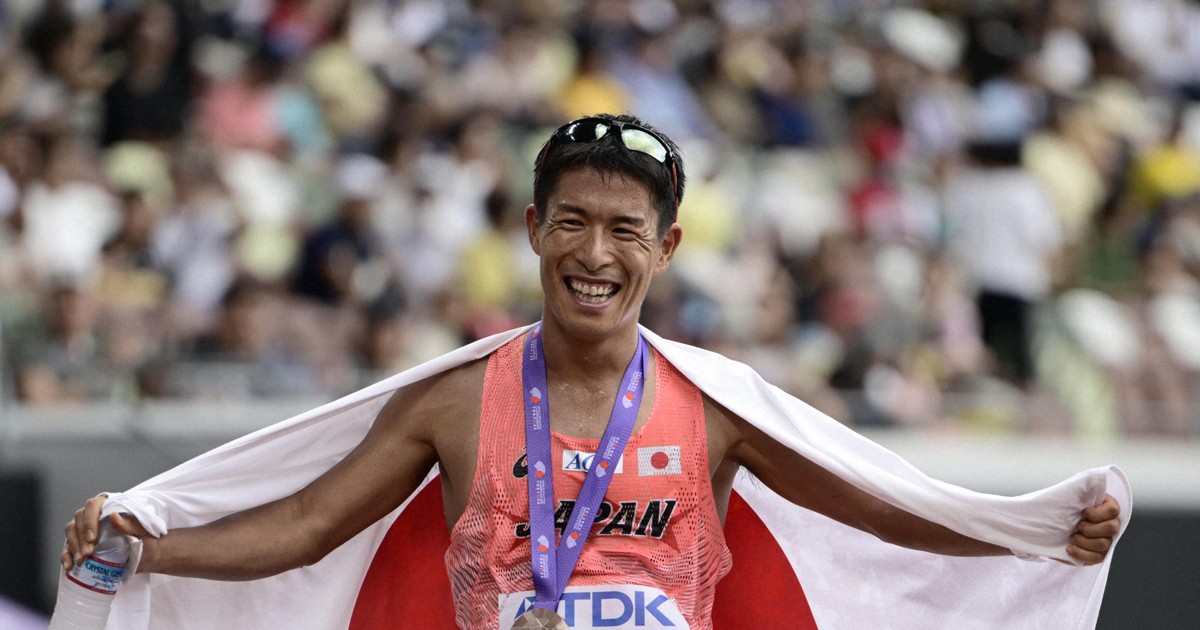 世界陸上開幕　男子35キロ競歩の勝木が銅メダル　川野は表彰台逃す