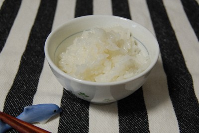 新米で炊いたご飯