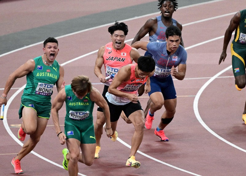 世界陸上：陸上 世界選手権 リレー侍 いざ、決勝へ 男子400リレー