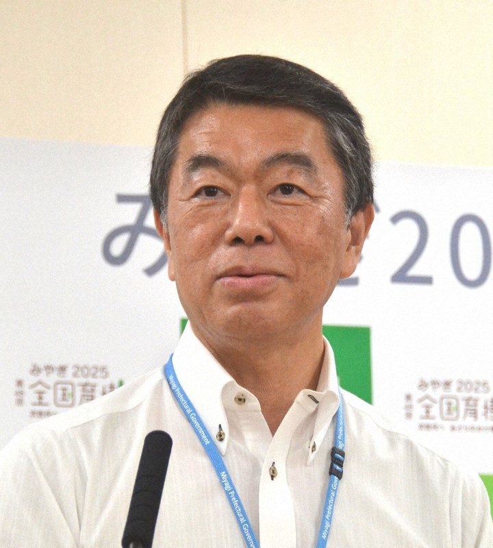 宮城県の村井嘉浩知事＝県庁で2025年9月3日、山中宏之撮影