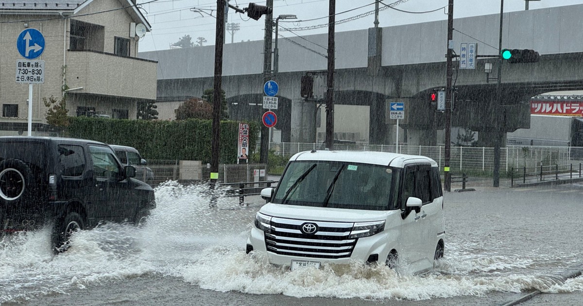 宮城で大雨、住宅に浸水被害も 2日明け方まで不安定な大気、警戒を