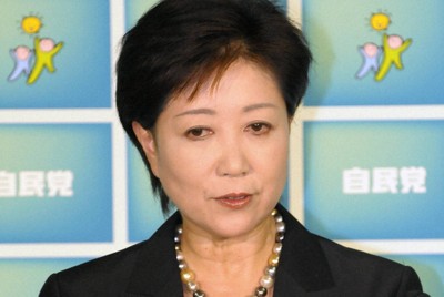 記者会見で自民党総裁選出馬を表明する小池百合子元防衛相=自民党本部で2008年9月8日午後2時46分、藤井太郎撮影