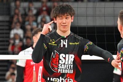 100%ユウキ：ペルージャ石川祐希、代表対決に「正直、意識は