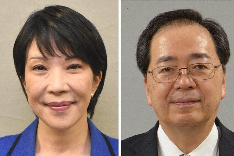 自民党の高市早苗総裁（左）と公明党の斉藤鉄夫代表