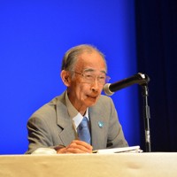 ノーベル平和賞授賞発表から1年を迎えた思いを語る日本被団協の浜住治郎事務局長＝東京都千代田区有楽町で2025年10月11日午後1時25分、椋田佳代撮影