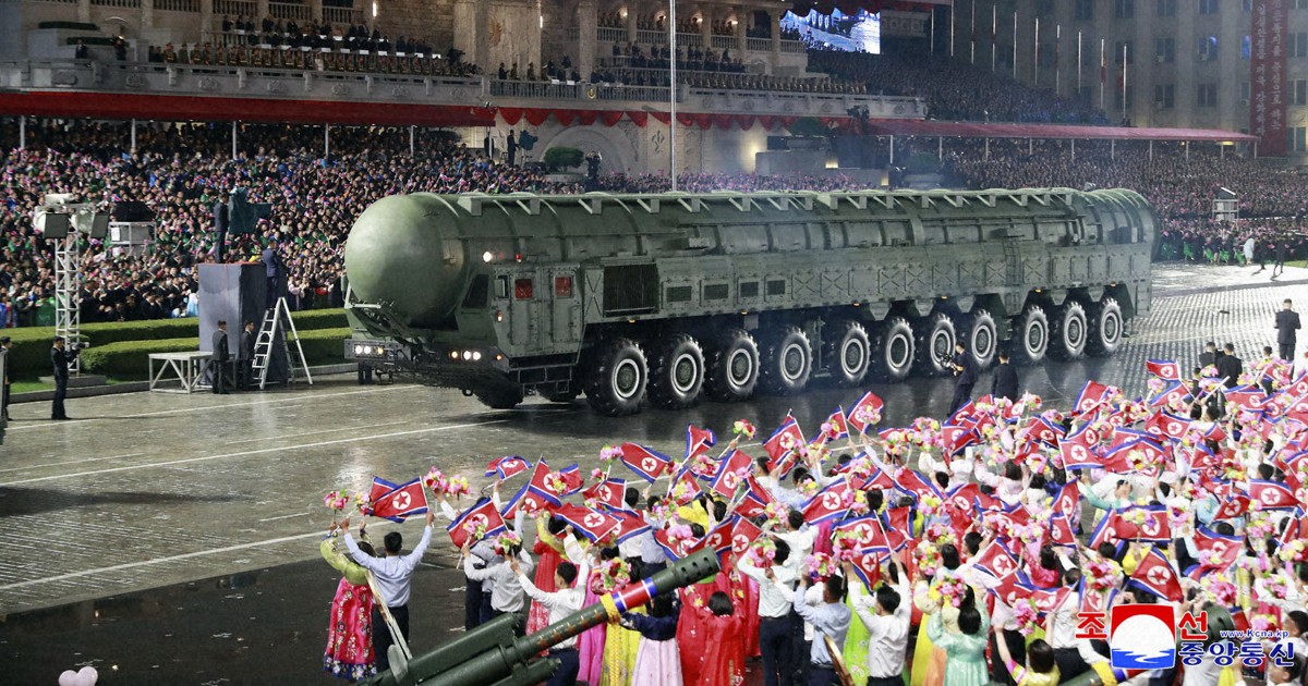 North Korea unveils new ICBM at military parade, Kim opposes hegemony