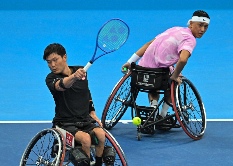 テニス様確認用 車いすテニスの小田・国枝ペアがエキシビションマッチ 第100回全日本