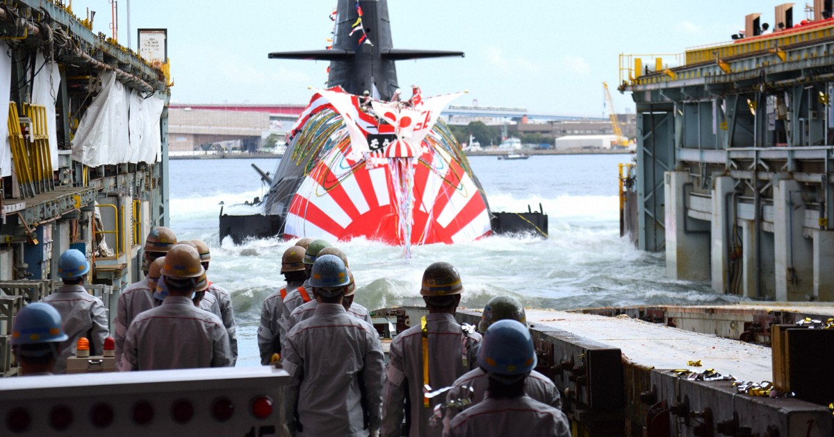 海自向け新型潜水艦「そうげい」進水 戦後32隻目 川崎重工が建造