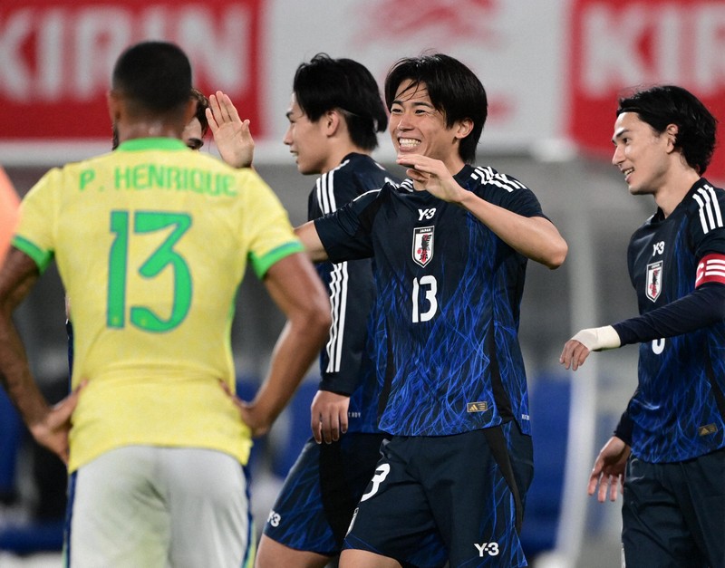 同点ゴールの中村敬斗「信じて走り込んだ」 逆転勝ちのブラジル戦