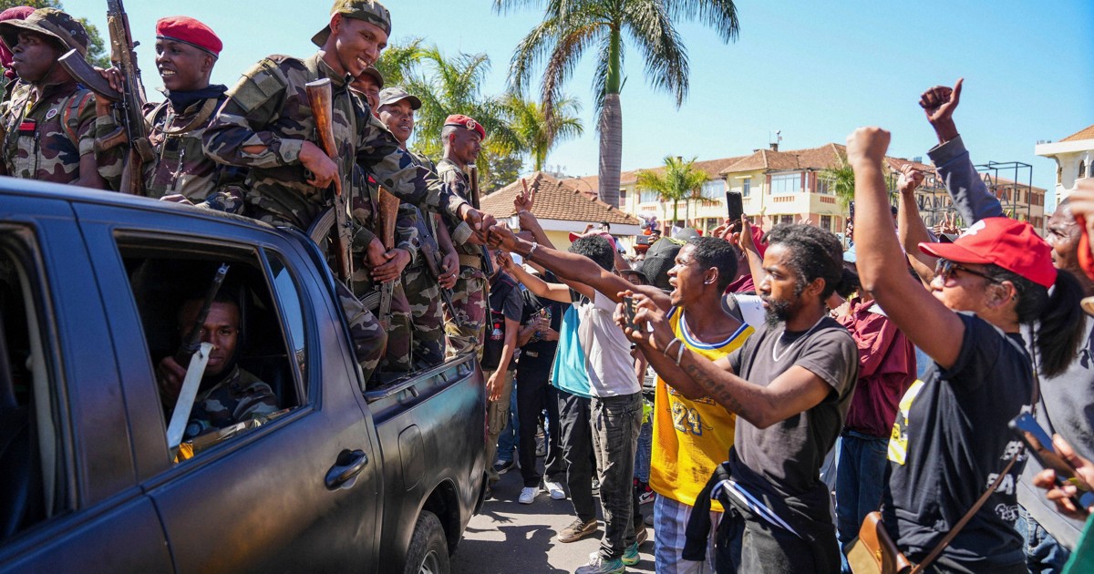 Madagascar's president says a coup is underway after soldiers joined anti-government demonstrations