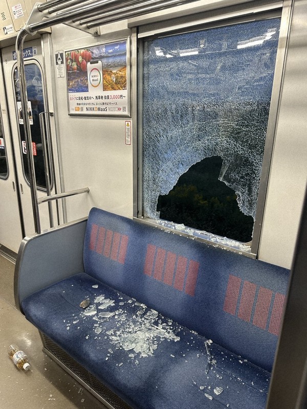 東武東上線で電車がシカと接触か 窓ガラス割れ5人けが 埼玉 [写真特集1