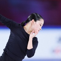 公式練習に臨む渡辺倫果＝中国・重慶で2025年10月23日、吉田航太撮影
