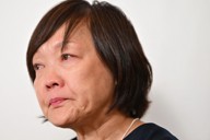 記者の質問に答える安倍晋三元首相の妻昭恵さん＝東京都千代田区で2025年10月7日、平川義之撮影