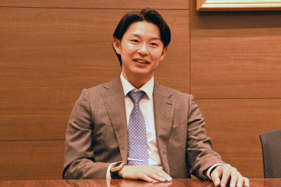 社業への思いを口にする大阪ガスの田中誠也さん＝大阪市中央区の大阪ガス本社で2025年5月16日、石川裕士撮影