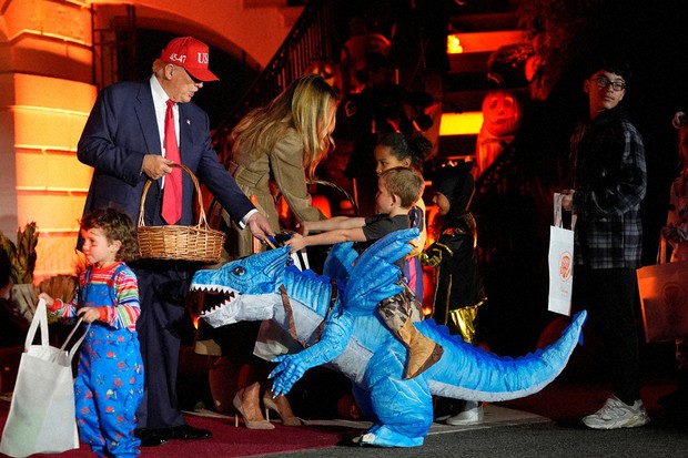 Trump hosts White House Halloween bash with superheroes and