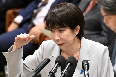 衆院予算委員会で立憲民主党の大串博志氏の質問に答弁する高市早苗首相＝国会内で2025年11月10日午前10時23分、平田明浩撮影