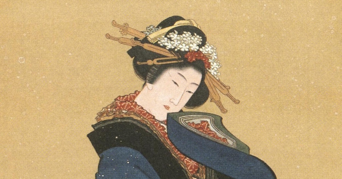 Hokusai's painting of woman sells for record 621 mil. yen at auction