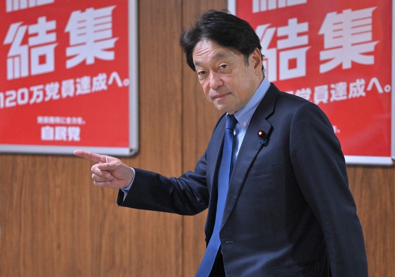 自民党安全保障調査会の非公式の幹部会合に臨む小野寺五典会長＝東京都千代田区の自民党本部で2025年11月18日午後0時27分、岩下幸一郎撮影