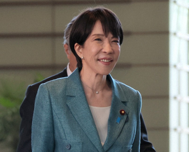 首相官邸に入る高市早苗首相＝東京都千代田区で2025年11月19日午前9時26分、和田大典撮影