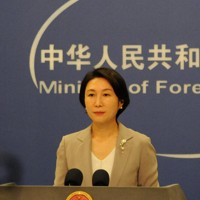 中国外務省の毛寧副報道局長（当時）＝北京市で2023年7月26日午後4時3分、岡崎英遠撮影