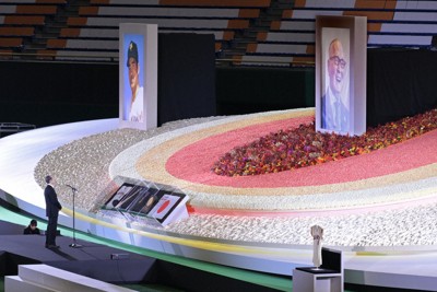長嶋茂雄さんの「お別れの会」で言葉を述べる王貞治さん＝東京ドームで2025年11月21日午前10時42分、渡部直樹撮影