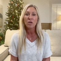 辞意を表明するグリーン米下院議員＝21日（グリーン氏のXから、ロイター＝共同）