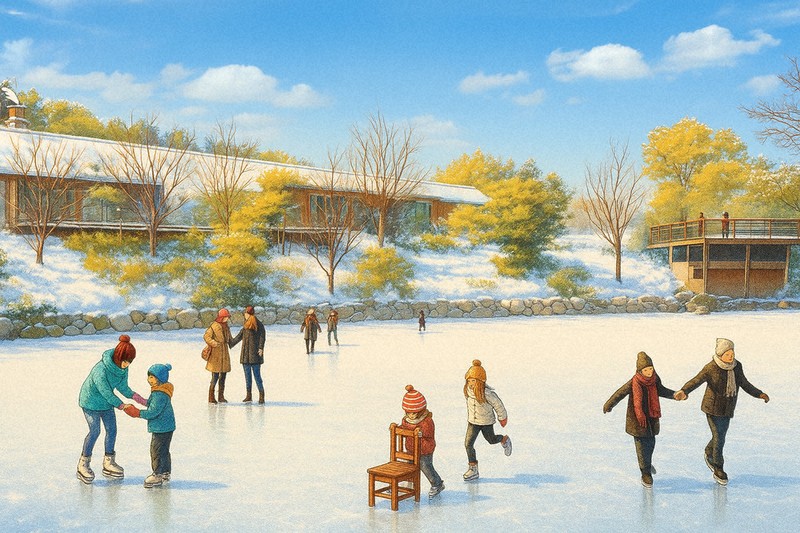県内初、屋外アイススケート場 閑散期の集客狙う 来月20日オープン