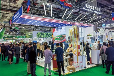 上海で開かれた輸入博での「米国食品・農業館」（２０２５年11月）(筆者撮影)