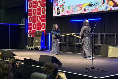 英国剣道協会選手による試技（マンチェスターで、筆者撮影）