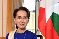 アウンサンスーチー氏＝東京都千代田区で2019年10月23日午前10時36分、根岸基弘撮影
