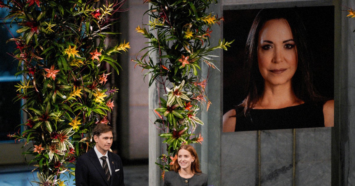 Venezuelan opposition leader Machado greets supporters in Norway after Nobel ceremony