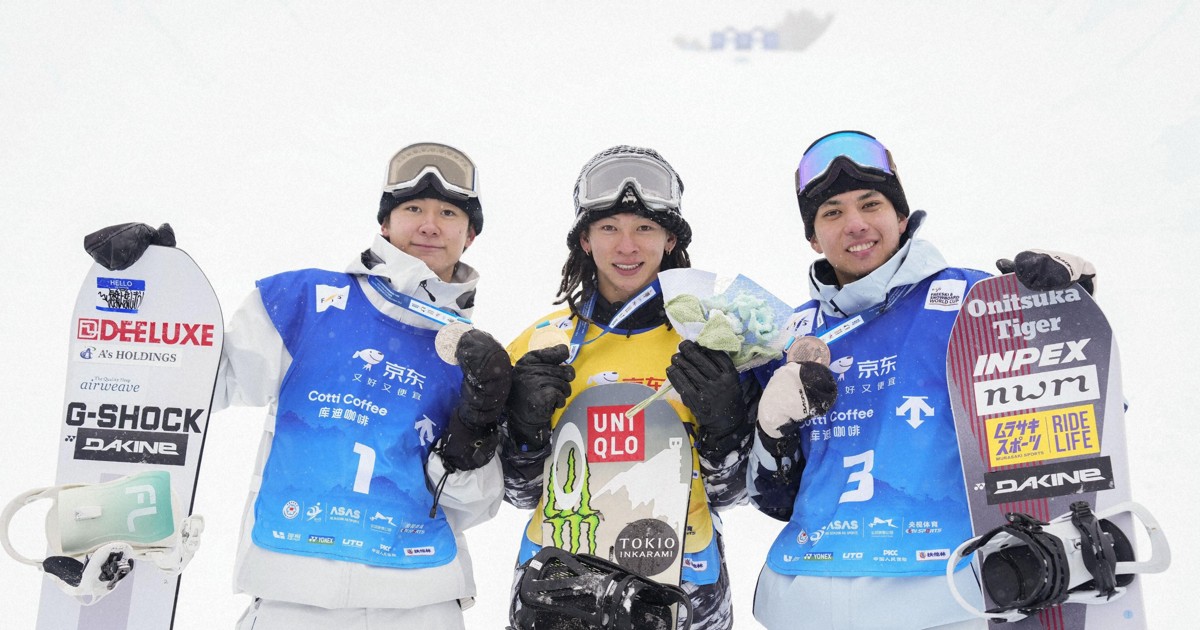 平野歩夢V、日本勢が表彰台独占 スノーボードW杯ハーフパイプ開幕
