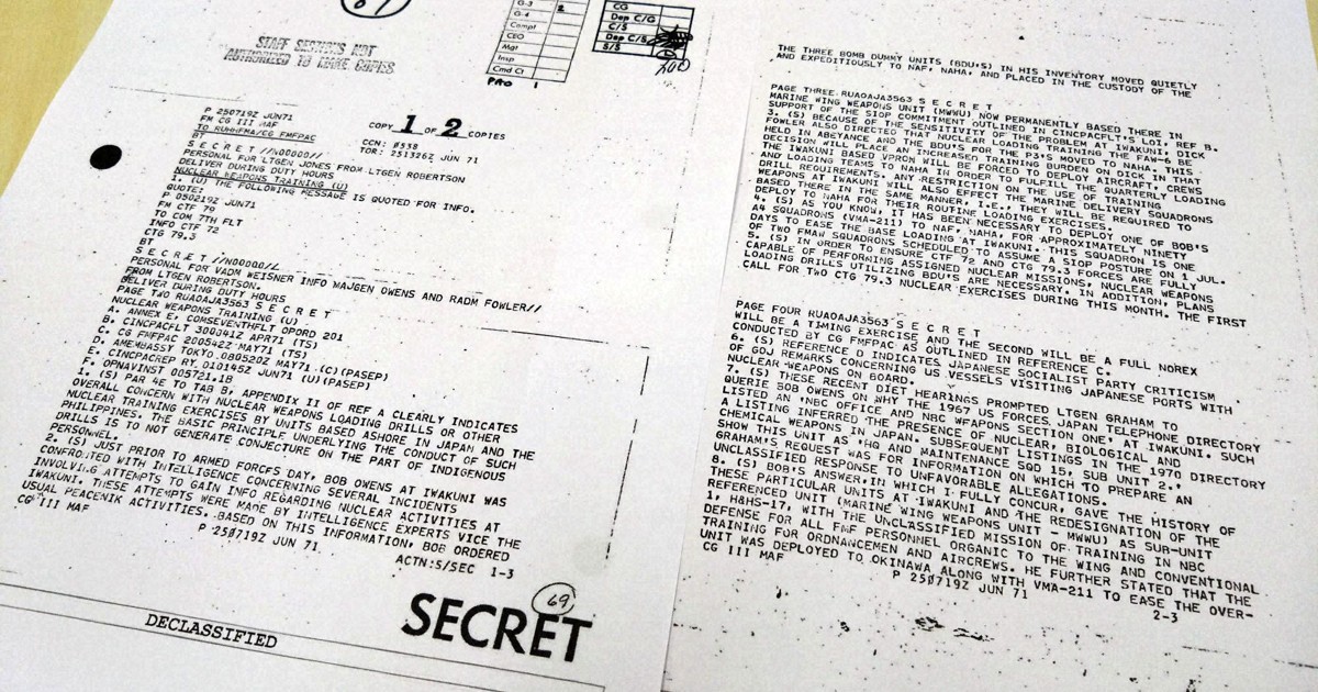 US troops secretly moved dummy nuclear bombs to Okinawa in 1971: archive
