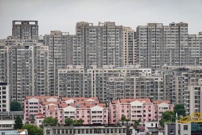 集合住宅が林立する中国江蘇省常州市（ZUMA=共同）