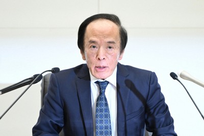 記者会見に臨む日銀の植田和男総裁＝東京都中央区で2025年12月19日午後3時38分、藤井達也撮影
