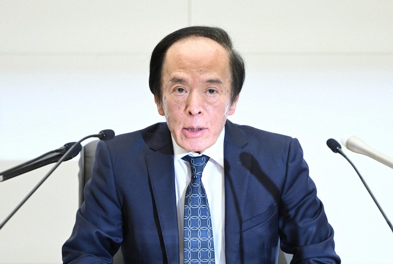 記者会見に臨む日銀の植田和男総裁＝東京都中央区で2025年12月19日午後3時38分、藤井達也撮影
