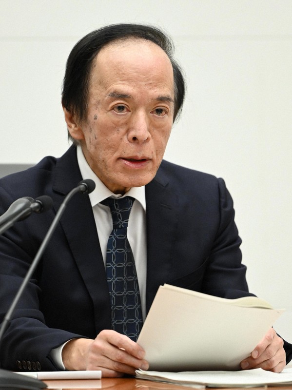 記者会見に臨む日銀の植田和男総裁＝東京都中央区で2025年12月19日午後3時34分、藤井達也撮影