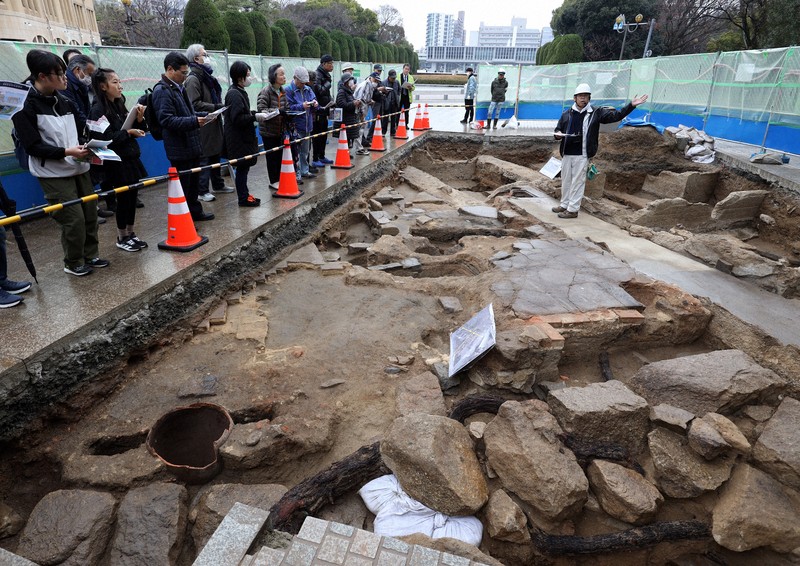 広島平和記念公園で発掘調査 被爆前にあった建物基礎部分など発見